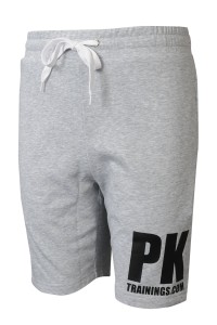 U370 Online order to order gray sports shorts Design elastic elastic waist drawstring Silk-print LOGO running sports shorts Sports shorts center 65% cotton 35% polyester